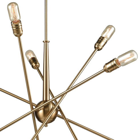 Elk Delphine 10 Light Chandelier In Satin Brass Model: 46241/10