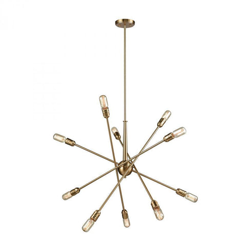 Elk Delphine 10 Light Chandelier In Satin Brass Model: 46241/10