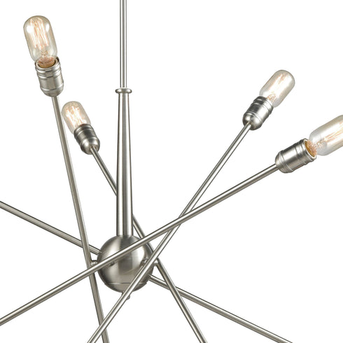 Elk Delphine 10 Light Chandelier In Satin Nickel Model: 46261/10