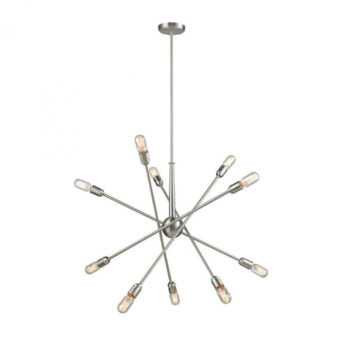 Elk Delphine 10 Light Chandelier In Satin Nickel Model: 46261/10