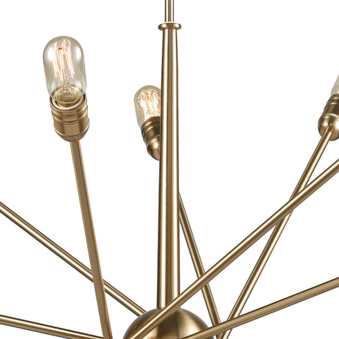 Elk Delphine 14 Light Chandelier In Satin Brass Model: 46242/14
