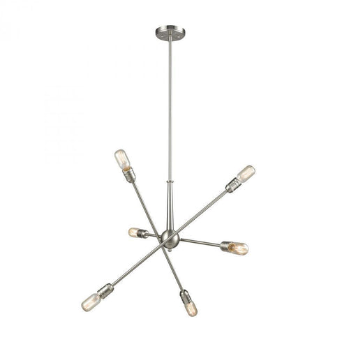 Elk Delphine 6 Light Chandelier In Satin Nickel Model: 46260/6