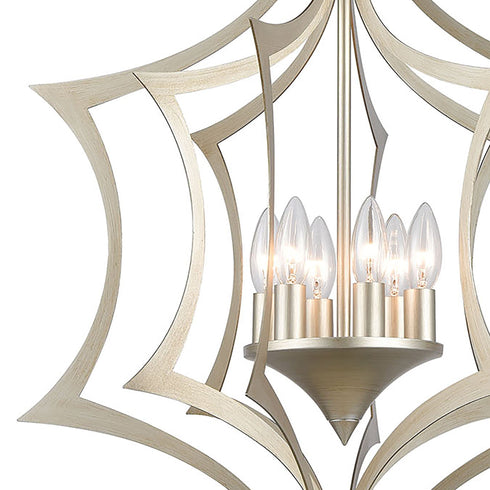 Elk Delray 6 Light Pendant In Aged Silver Model: 12063/6