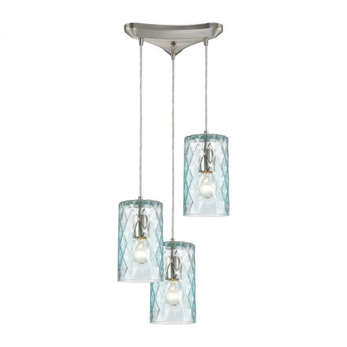 Elk Diamond Pleat 3 Light Triangular Mini Pendant Model: 21194/3