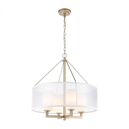 Elk Diffusion 4 Light Chandlier In Aged Silver Model: 57037/4