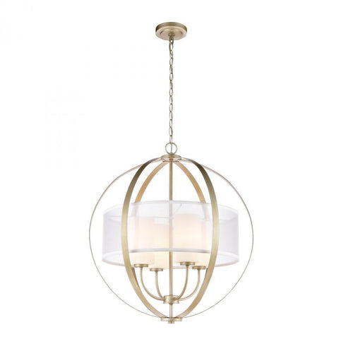 Elk Diffusion 4 Light Chandlier In Aged Silver Model: 57039/4