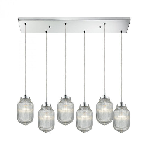Elk Dubois 6 Light Rectangular Pendant Fixture In Model: 56662/6RC