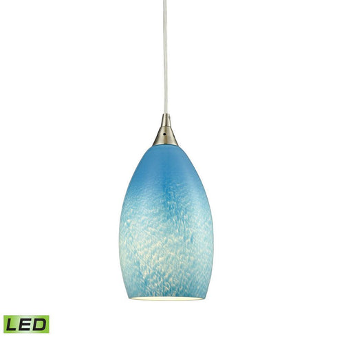Elk Earth 1 Light Mini Pendant In Satin Nickel Model: 10510/1SKY-LED