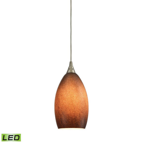Elk Earth 1 Light Mini Pendant In Satin Nickel Model: 10510/1SND-LED