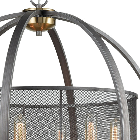 Elk Ellicott 6 Light Chandlier In Weathered Zinc Model: 12171/6