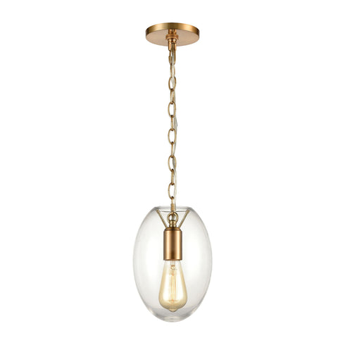 Elk Ellipsa 1 Light Mini Pendant In Satin Brass Model: 30050/1