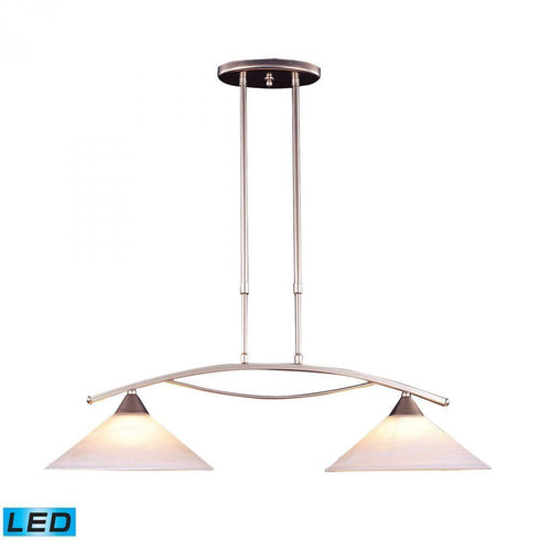 Elk Elysburg 2 Light Island Light In Satin Nickel Model: 6501/2-LED
