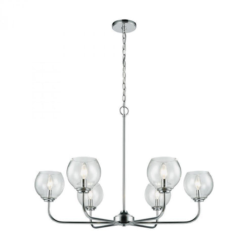 Elk Emory 6 Light Chandelier In Polished Chrome Model: 81364/6