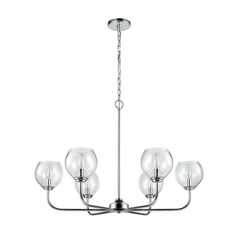 Elk Emory 6 Light Chandelier In Polished Chrome Model: 81364/6