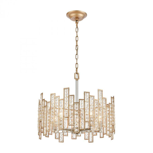 Elk Equilibrium 5 Light Chandlier In Matte Gold Model: 12134/5