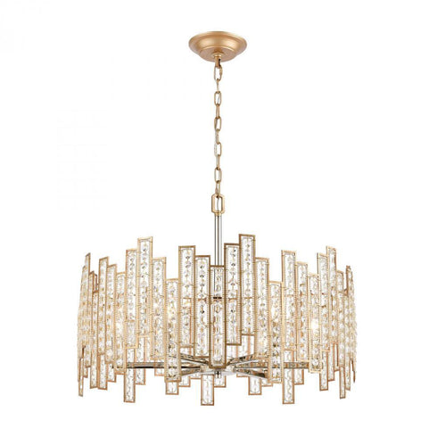 Elk Equilibrium 6 Light Chandlier In Matte Gold Model: 12135/6