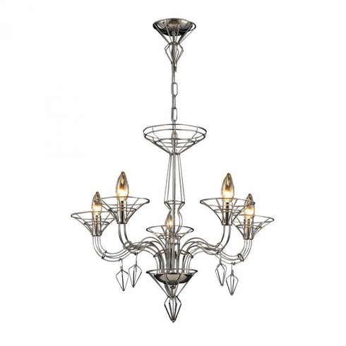 Elk Exo 5 Light Chandelier In Satin Nickel Model: 23001/5