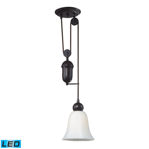 Elk Farmhouse 1 Light Adjustable Pendant In Oiled Model: 65090-1-LED