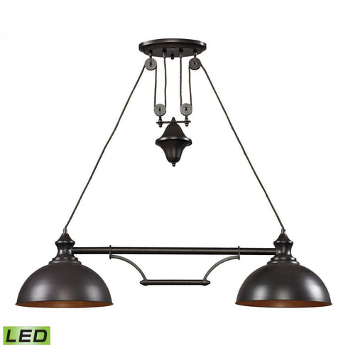 Elk Farmhouse 2 Light Island Light In Oiled Model: 65150-2-LED