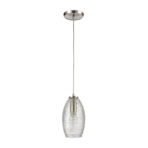 Elk Frazzle 1 Light Mini Pendant In Satin Nickel Model: 60200/1