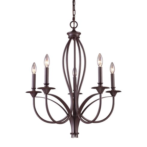 Elk full Medford 5 Light Chandelier In Oiled Bronze Model: 61032-5