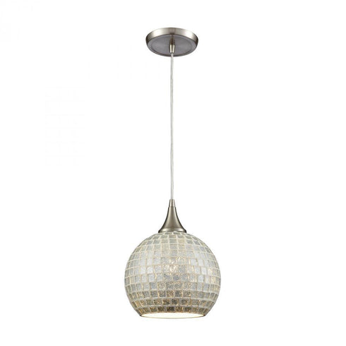 Elk Fusion 1 Light Mini Pendant In Satin Nickel Model: 529-1SLV