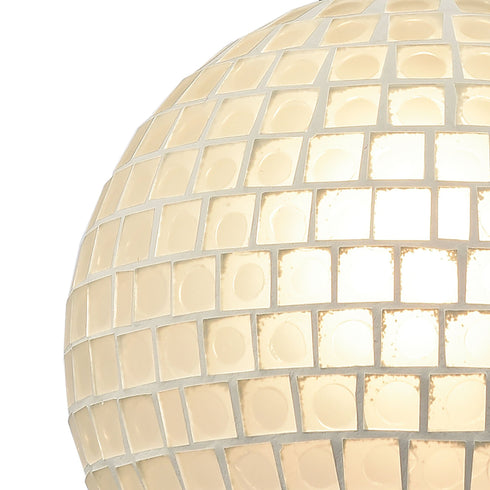 Elk Fusion 1 Light Mini Pendant In Satin Nickel Model: 529-1WHT