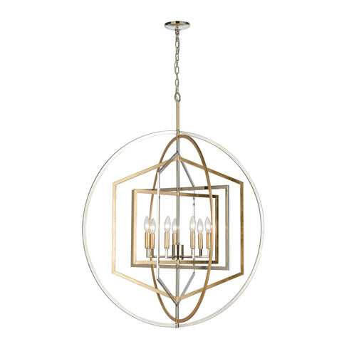 Elk Geosphere 7 Light Chandelier In Polished Model: 12264/7