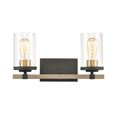 Elk Geringer 2 Light Vanity Light In Charcoal And Model: 47282/2