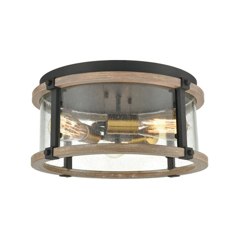 Elk Geringer 3 Light Flush Mount In Charcoal And Model: 47285/3