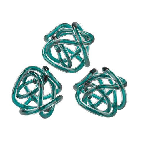 Elk Glass Knots Aqua Glass Knot (set Of 3) Model: 154-020/S3