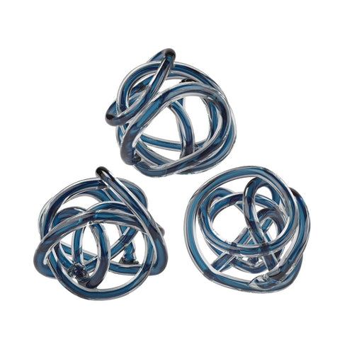 Elk Glass Knots Navy Blue Glass Knot (set Of 3) Model: 154-018/S3