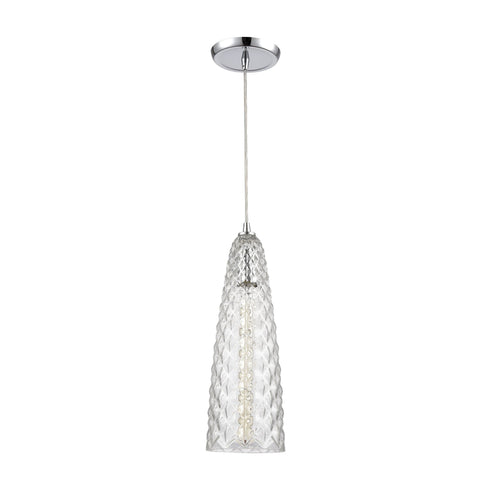 Elk Glitzy 1 Light Mini Pendant In Polished Model: 21167/1
