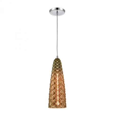 Elk Glitzy 1 Light Mini Pendant In Polished Model: 21168/1