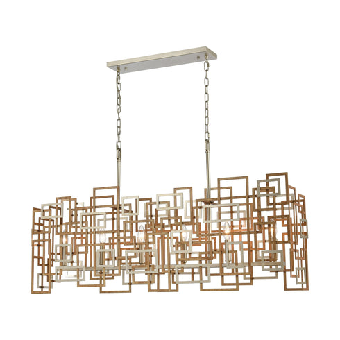 Elk Gridlock 6 Light Island Light In Matte Gold Model: 12306/6