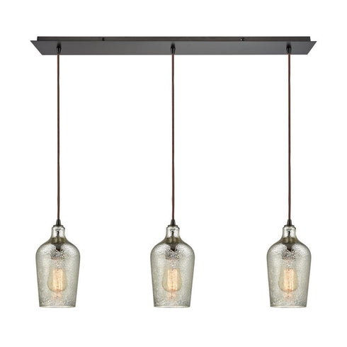 Elk Hammered Glass 3 Light Linear Mini Pendant Model: 10830/3LP