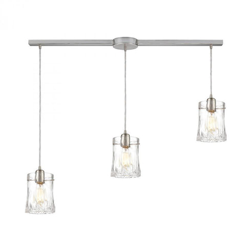 Elk Hand Formed Glass 3 Light Linear Mini Pendant Model: 21200/3L