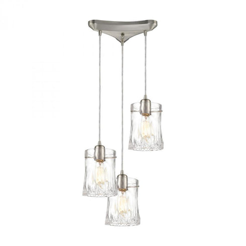 Elk Hand Formed Glass 3 Light Triangular Mini Model: 21200/3