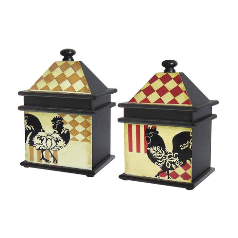 Elk Harlequin Rooster Boxes (set Of 2) Model: 51-9267