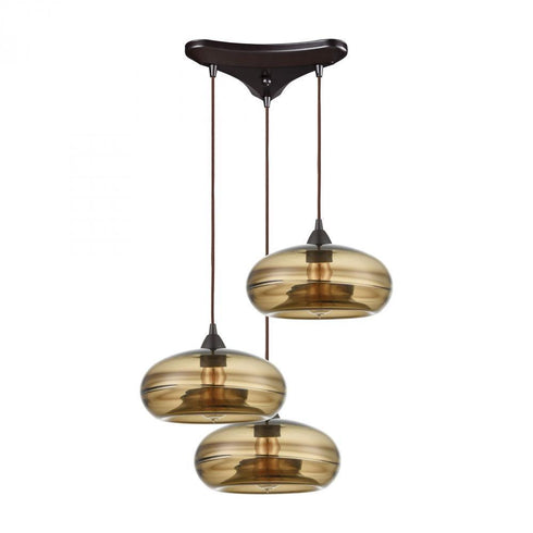 Elk Hazelton 3 Light Triangular Mini Pendant Model: 85212/3