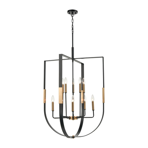 Elk Heathrow 10 Light Chandelier In Matte Black Model: 15459/10