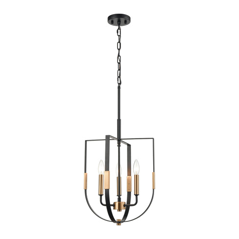 Elk Heathrow 3 Light Pendant In Matte Black And Model: 15456/3