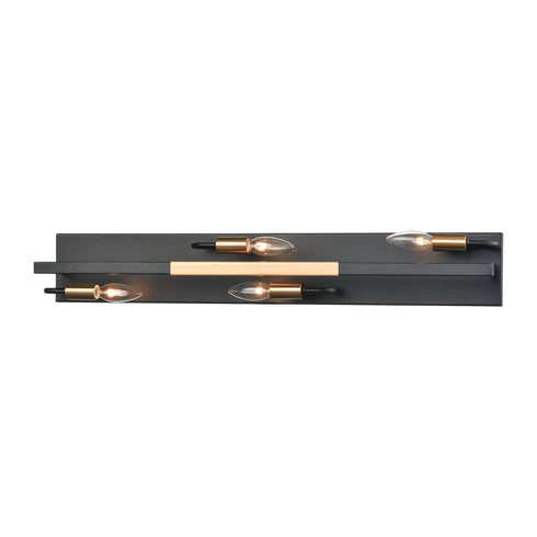 Elk Heathrow 4 Light Vanity Light In Matte Black Model: 15453/4