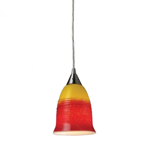 Elk Horizon 1 Light Fire Mini Pendant In Satin Model: 10218/1FIR