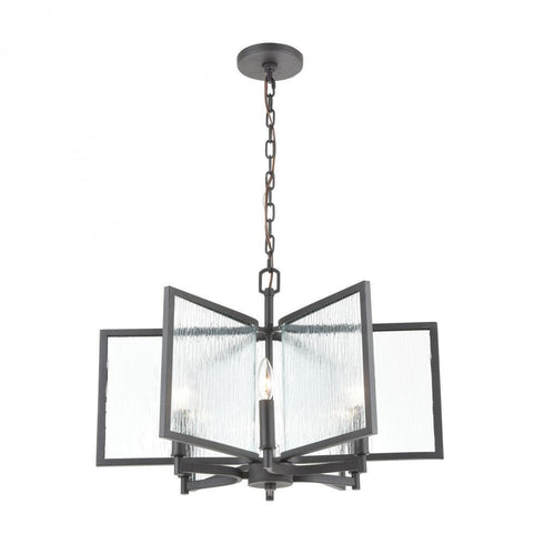 Elk Inversion 6 Light Chandlier In Charcoal With Model: 32421/6