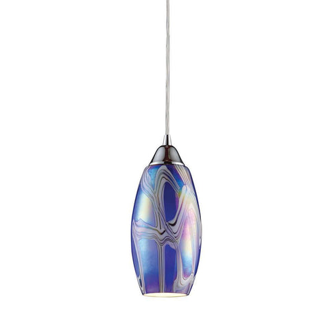 Elk Iridescence 1 Light Mini Pendant In Satin Model: 10076/1SBI-LED