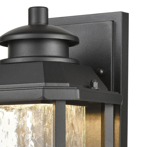 Elk Irvine Sconce In Matte Black With Seedy Glass Model: 87120/LED