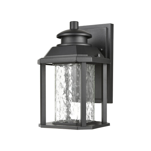 Elk Irvine Sconce In Matte Black With Seedy Glass Model: 87120/LED