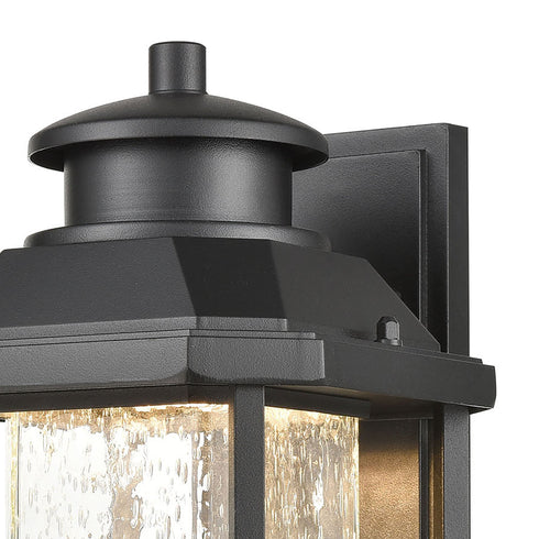 Elk Irvine Sconce In Matte Black With Seedy Glass Model: 87121/LED