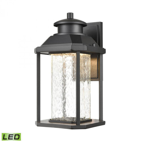 Elk Irvine Sconce In Matte Black With Seedy Glass Model: 87121/LED